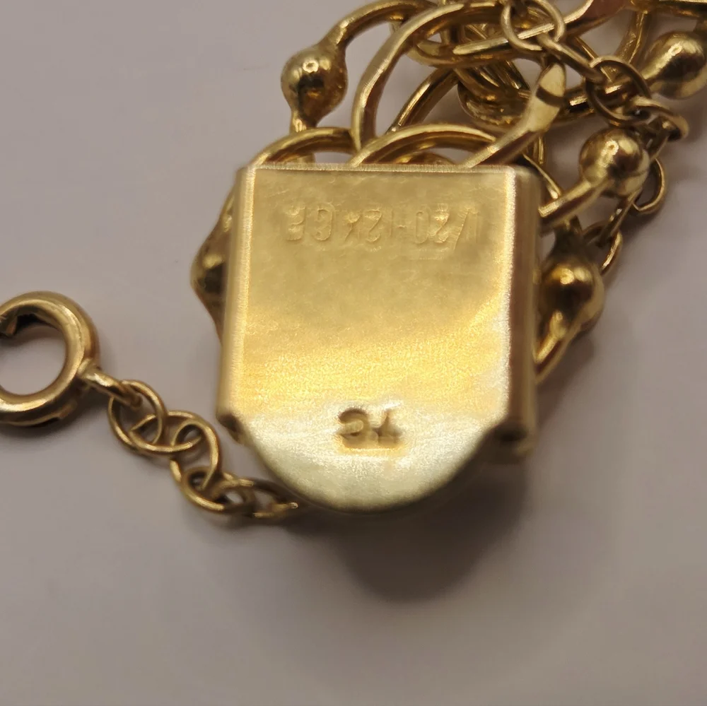 Vintage 1/20 12K G.F Charm Bracelet, Earrings And Pendent With Charm Lot Estate - Picture 10 of 16